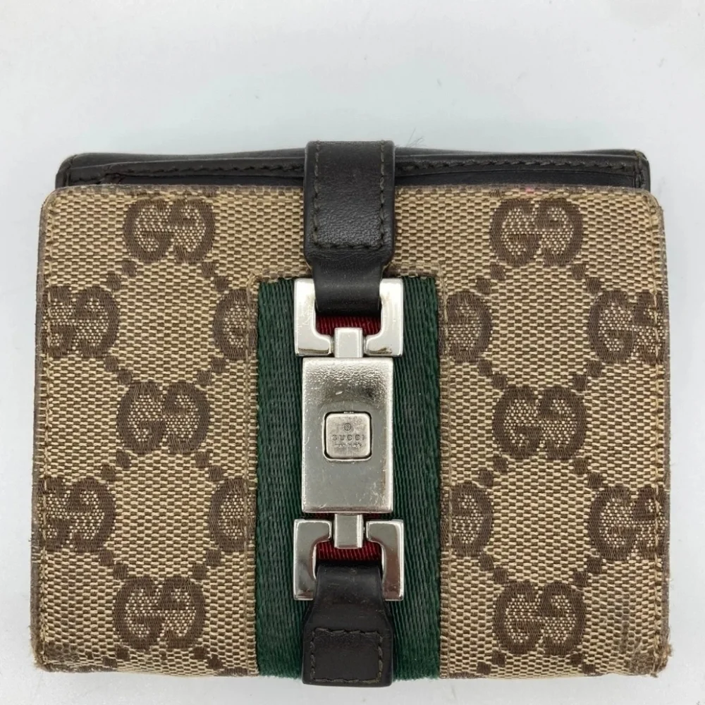 🤎🔹️GUCCI 🔹️purse Leather wallet Italy GG Canvas Brown Supreme - Picture 10 of 15